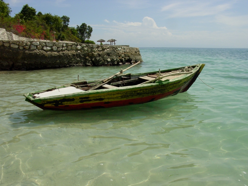 fishing boat Haiti blue water