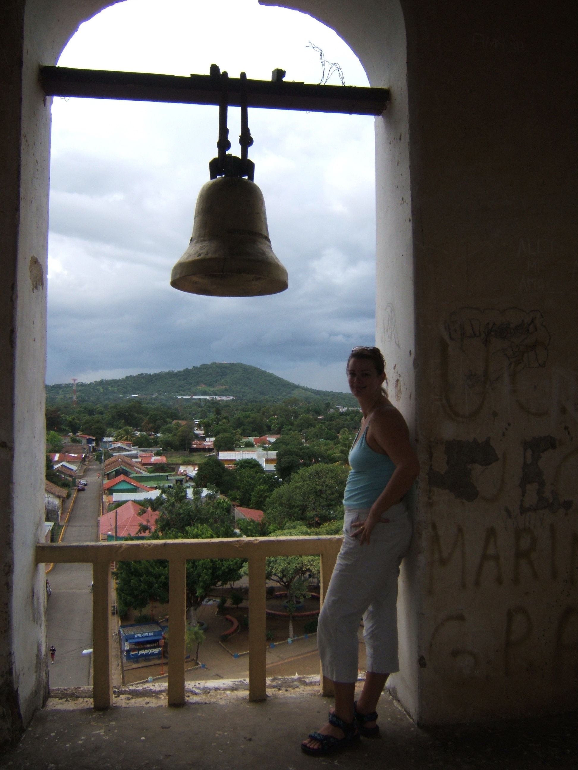 Deah standing in Granada bell Tower Nicaragua