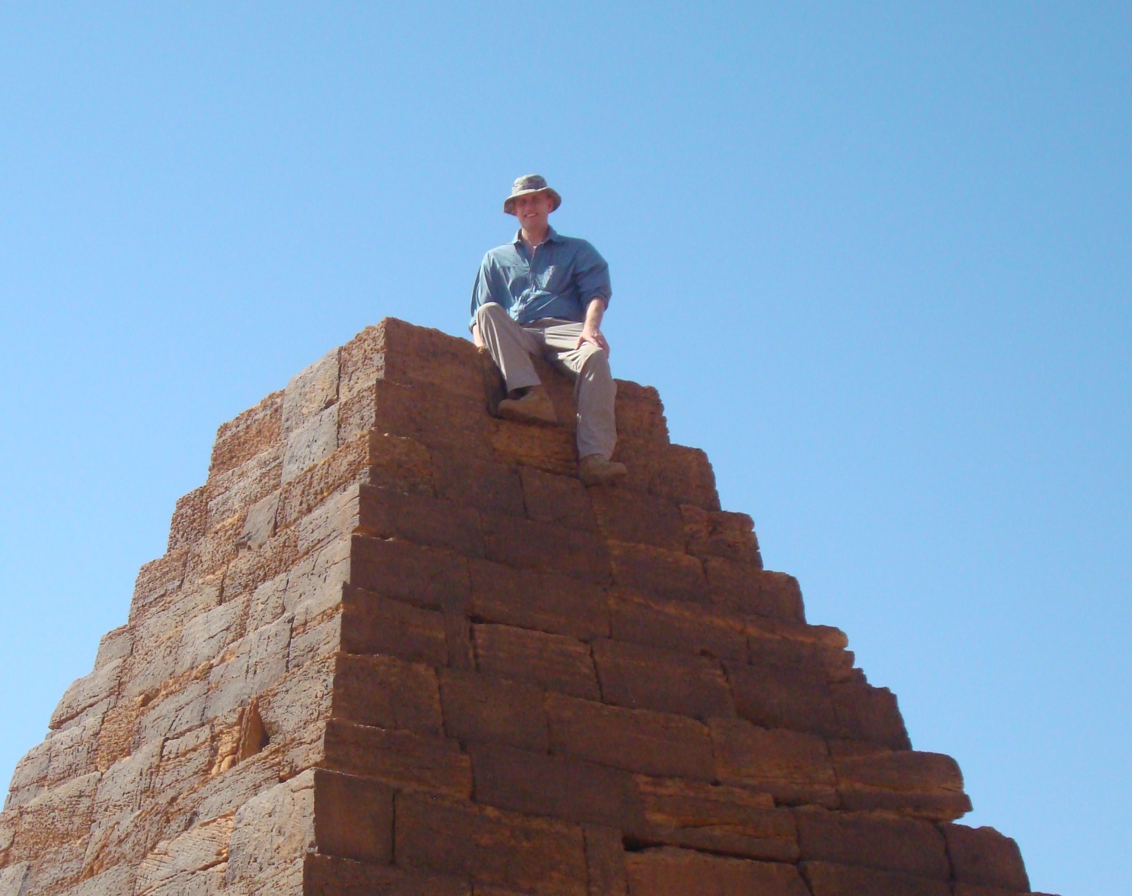 meroe pyramids man on top sudan nubia