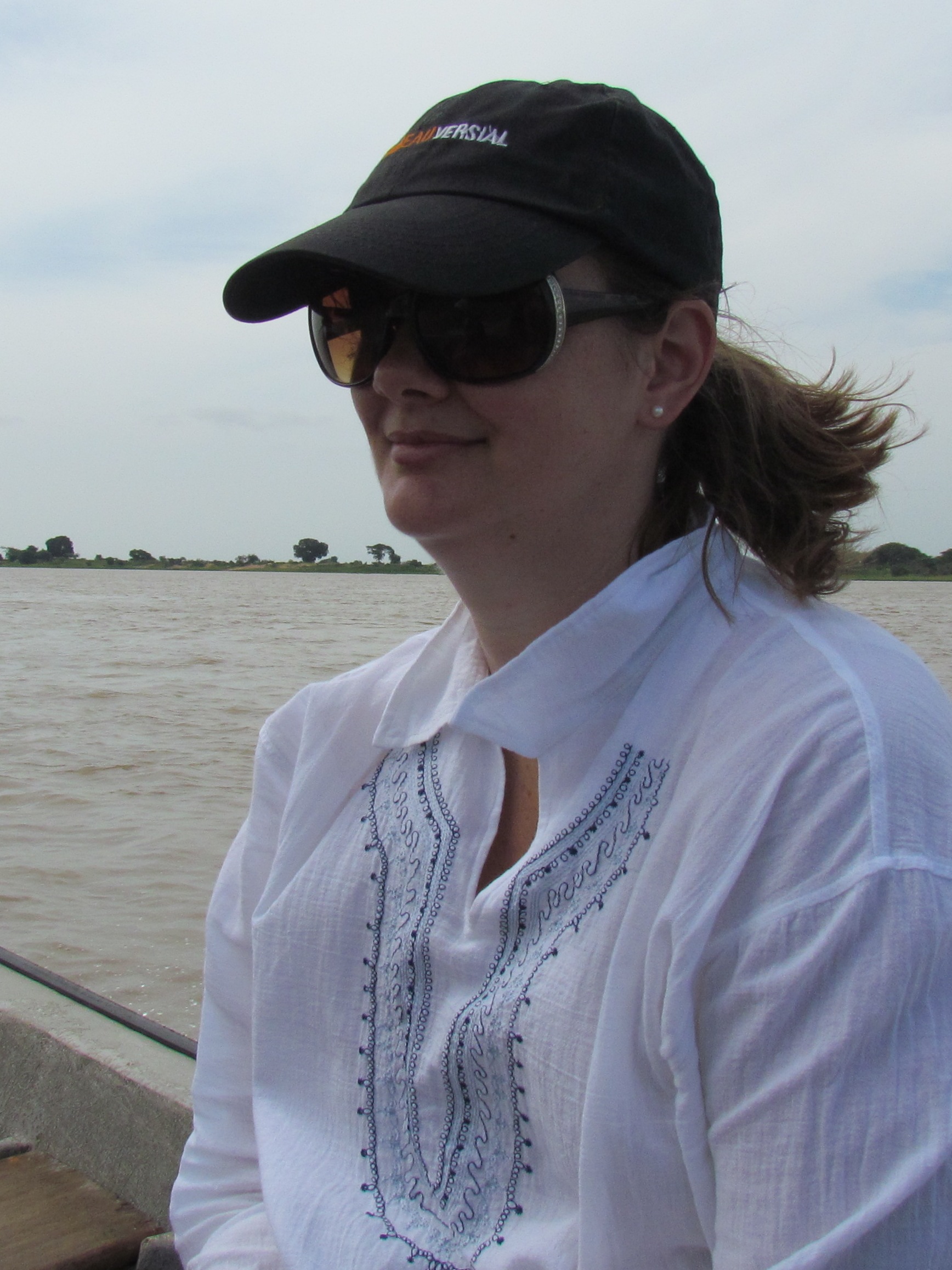 girl on chari river boat ride tchad